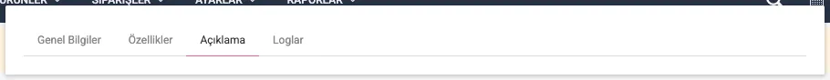 Açıklama sekmesi