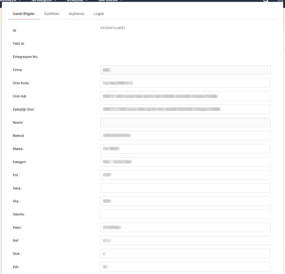 Genel Bilgiler sekmesi