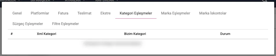 Firma — Kategori Eşleşmeler