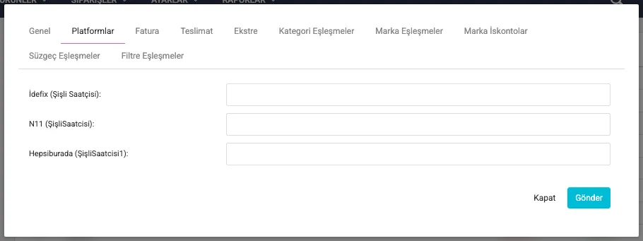 Firma düzenleme — Platformlar