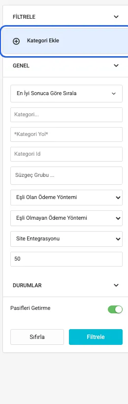 Kategori filtre paneli