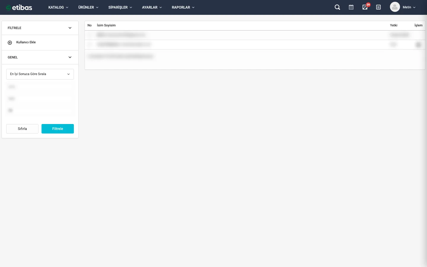 Kullanıcılar listesi