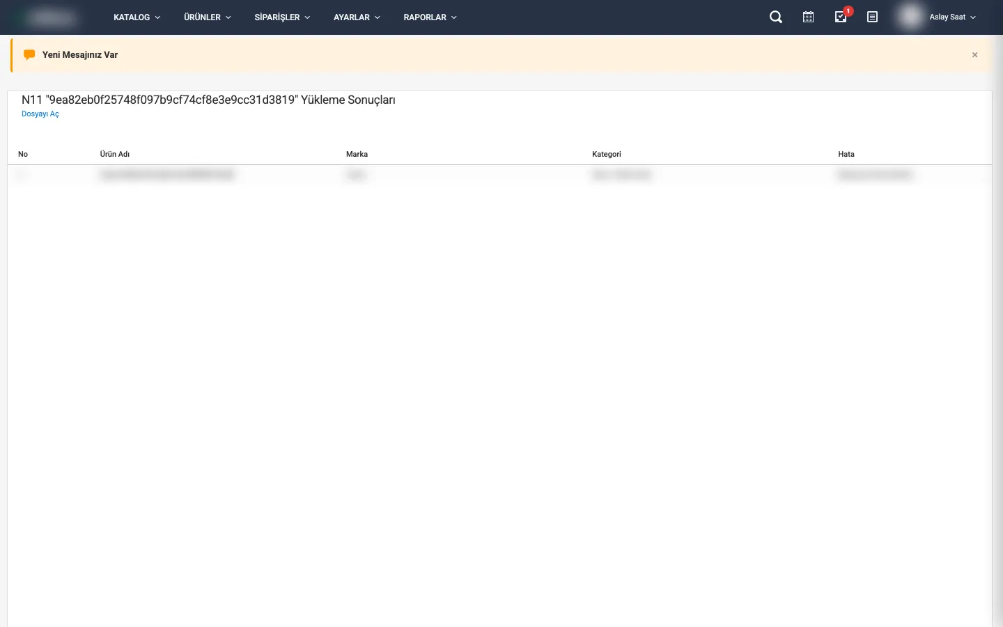 Yükleme detay sayfası